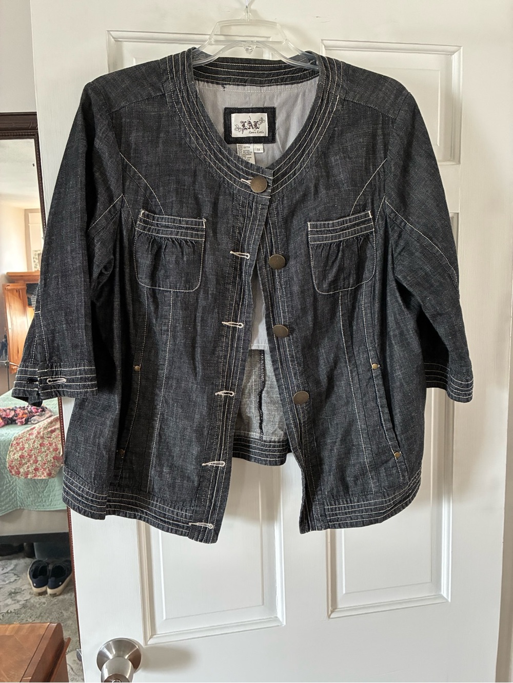 Women's black Denim Button Jacket - Unbranded